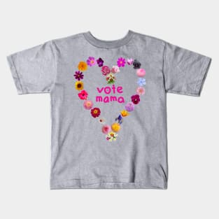 Vote Mama Floral Heart Kids T-Shirt